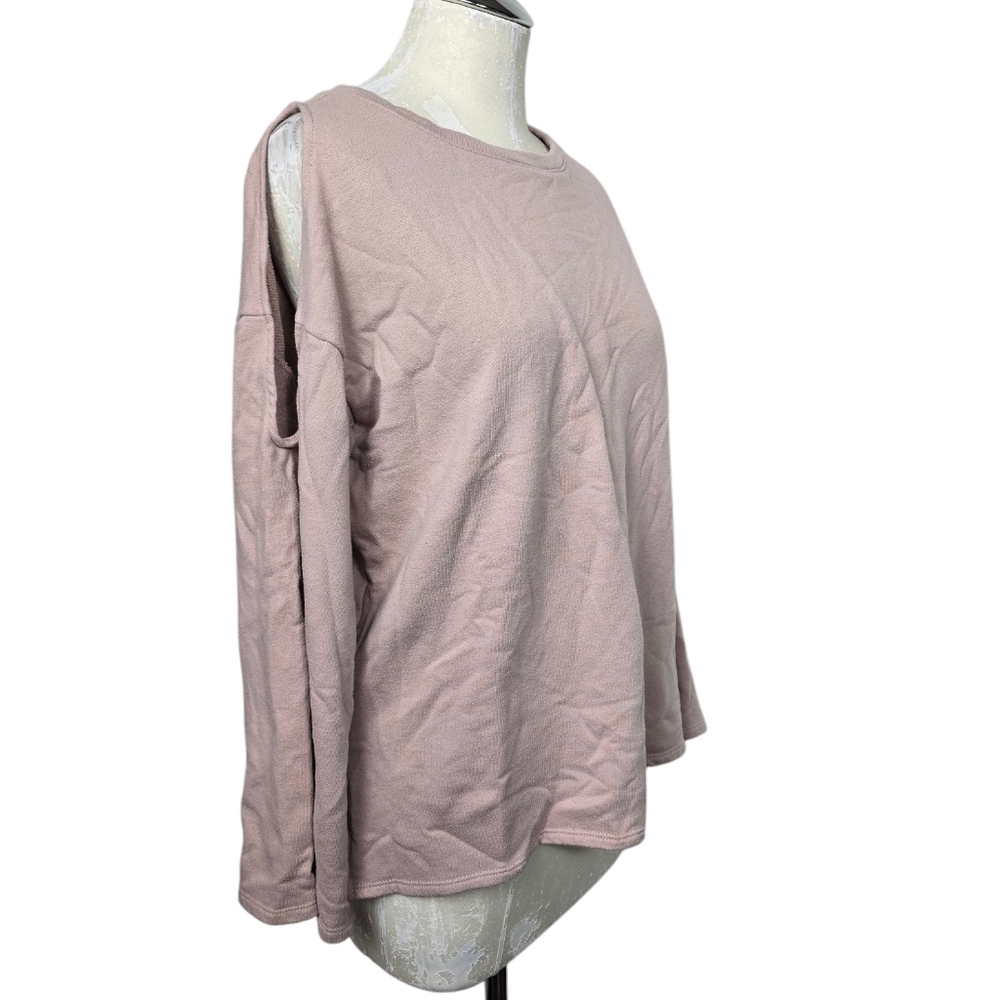 Forever 21 Contemporary Cold Shoulder Dusty Rose Sweater M - Picture 2 of 7